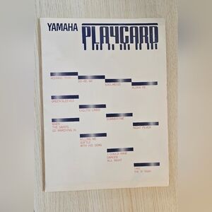 Yamaha Playcard Song Card Vintage Keyboard Music Card 12 Classic Songs